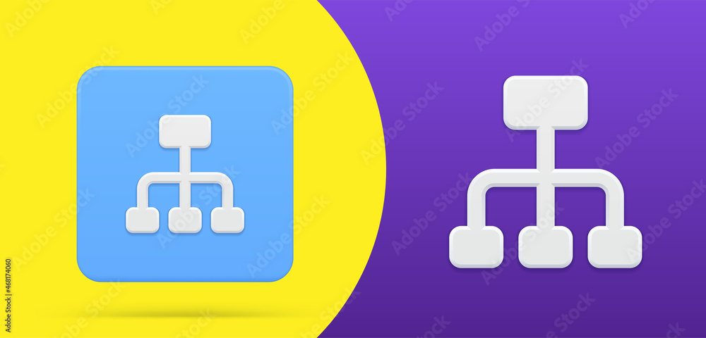 Network scheme simple 3d icon button vector illustration internet connection structure communication Network scheme simple 3d icon button vector illustration internet connection structure communication