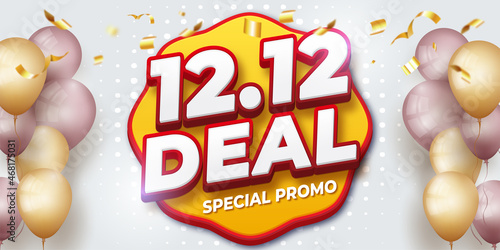 12.12 online shopping sale poster flyer design suitable for sale promotion banner