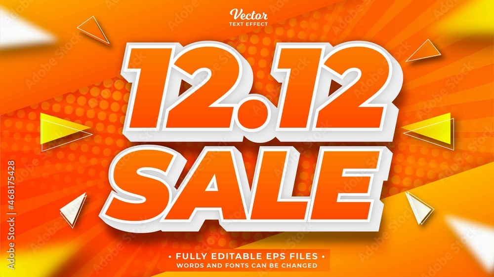 12 12 super sale text effect editable eps cc. words and fonts can be changed