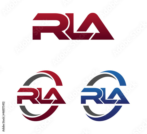 Modern 3 Letters Initial logo Vector Swoosh Red Blue RLA