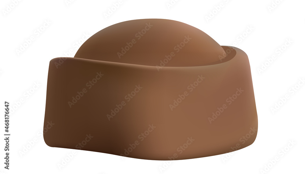 fashionable felt hat of delicate beige color on a white background. Isolated illustration of an elegant hat fashionable felt hat of delicate beige color on a white background. Isolated illustration of an elegant hat