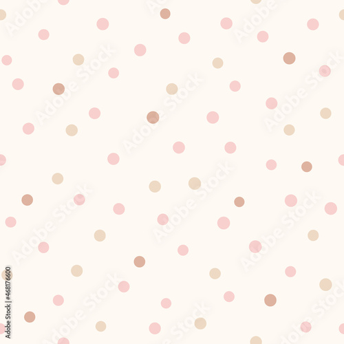 Seamless polka dot pattern. Vector abstract texture with random hand drawn spots.