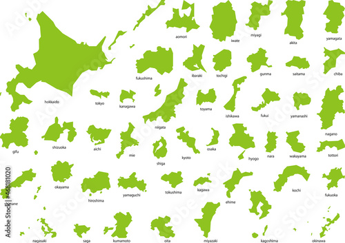 シンプルな都道府県の地図セット