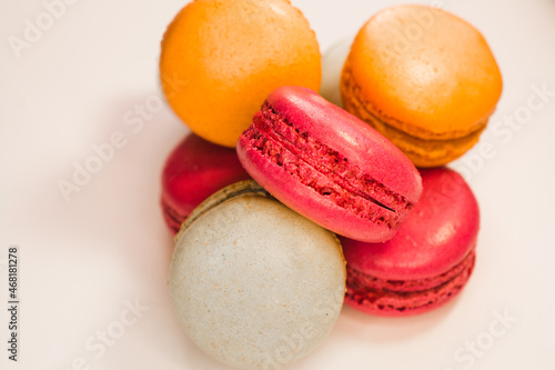 Colorful macaroons background