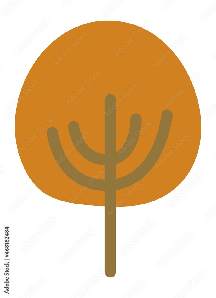 Orange leaf icon. Hand drawn autumn foliage element Orange leaf icon. Hand drawn autumn foliage element