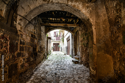 A narrow street in Caiazzo, a small village in the mountains of the province of Caserta, Italy. © Giambattista