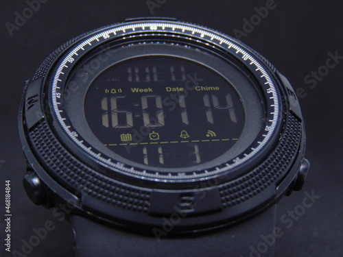 digital watch on black