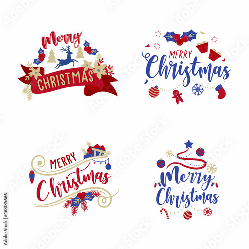 Christmas lettering label card greeting