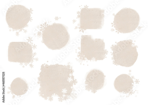 Winter textured classic set universal use. Decorative elements on white background