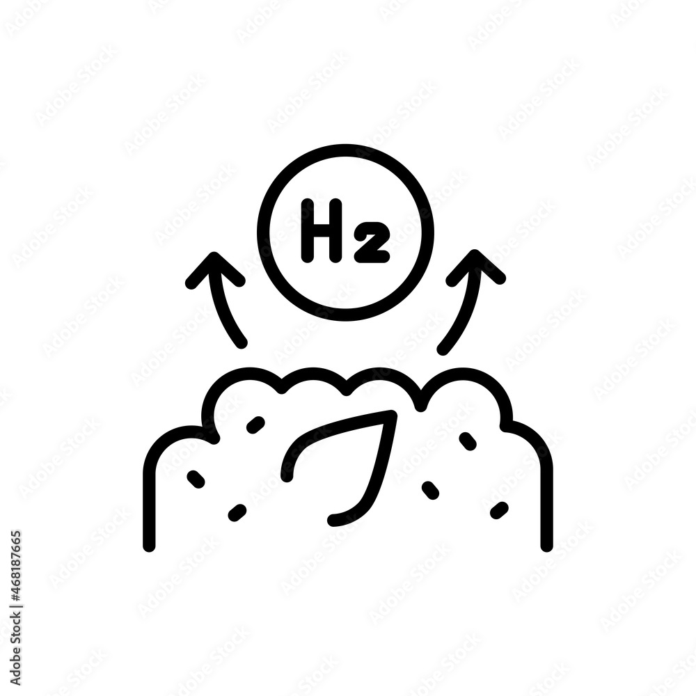 Biomass H2 color line icon. Hydrogen energy. Isolated vector element. Biomass H2 color line icon. Hydrogen energy. Isolated vector element.
