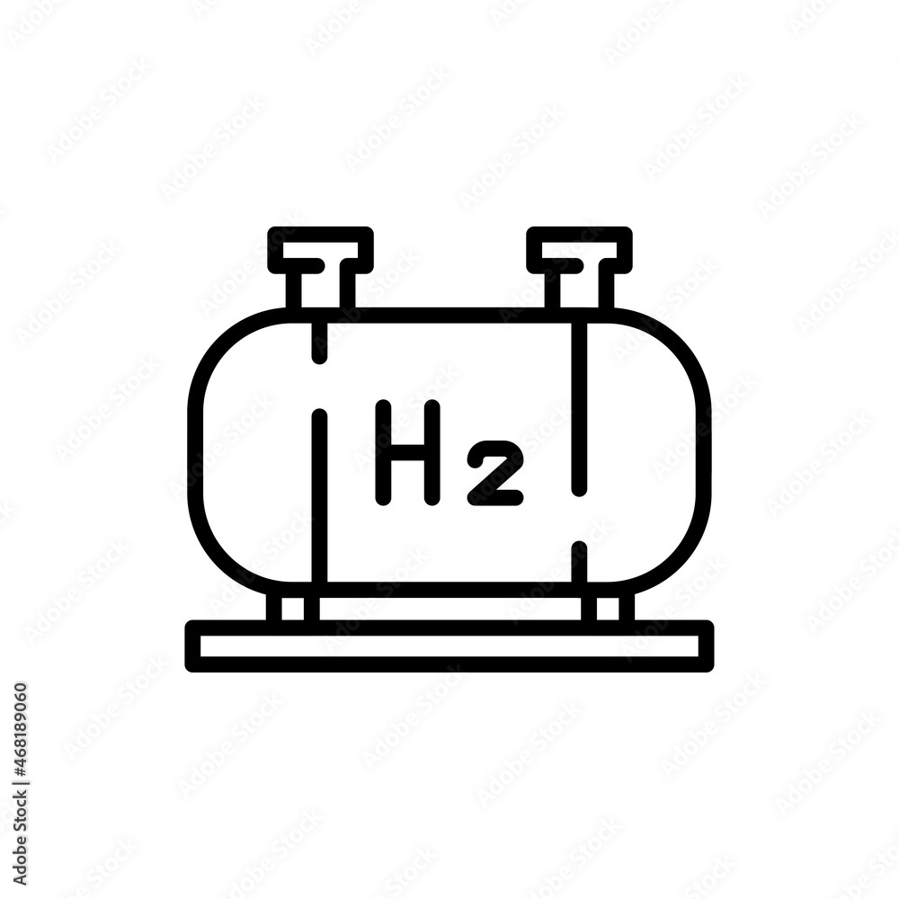 Storage cylinders H2 color line icon. Hydrogen energy. Isolated vector element.