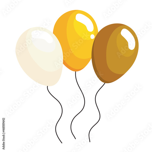 golden and white balloons helium