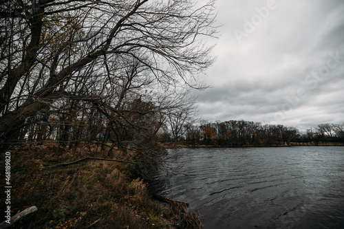 Lake with eerie / moody sky