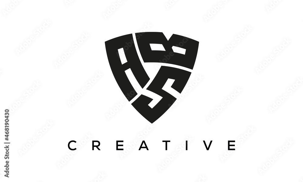 ASB letters logo, security Shield logo vector ASB letters logo, security Shield logo vector