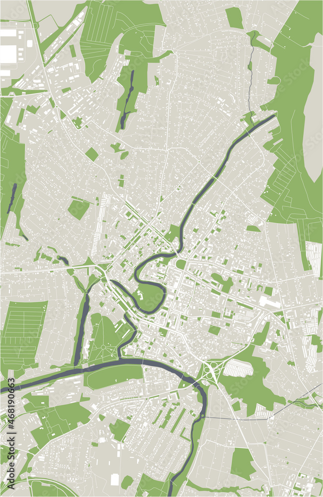 Fototapeta premium map of the city of Kryvyi Rih, Ukraine