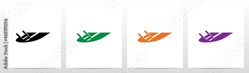 Ladder Into The Letter Logo Design U