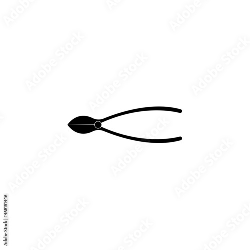 Scissors and hairbrush graphic icon. Sign crossed scissors and hairbrush isolated on white background.