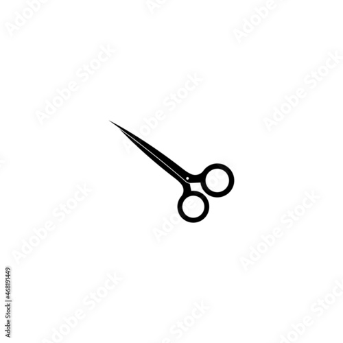 Scissors and hairbrush graphic icon. Sign crossed scissors and hairbrush isolated on white background.