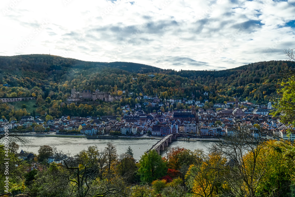Blick auf die Altstadt von Heidelberg und den Neckar