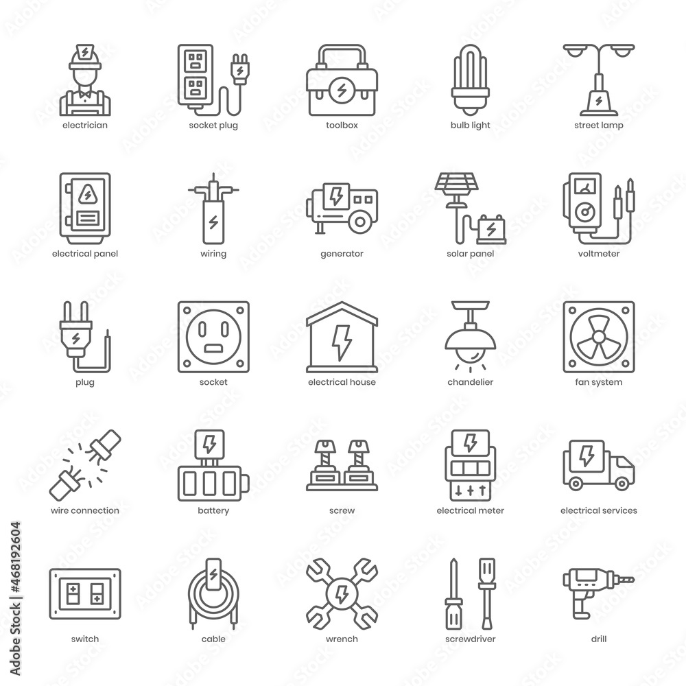 Electric Element icon pack for your website design, logo, app, UI. Electric Element icon outline design. Vector graphics illustration and editable stroke. Electric Element icon pack for your website design, logo, app, UI. Electric Element icon outline design. Vector graphics illustration and editable stroke.