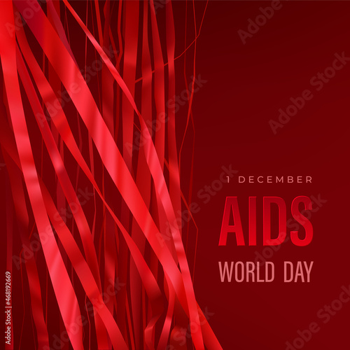 World Aids Day ba kground with red ribbons