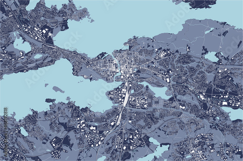map of the city of Tampere, Finland