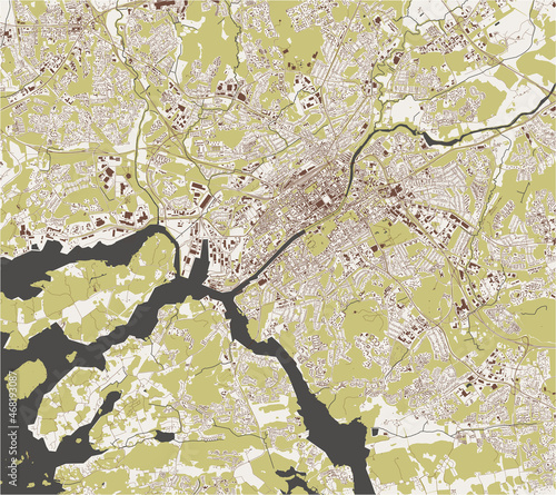 map of the city of Turku, Finland