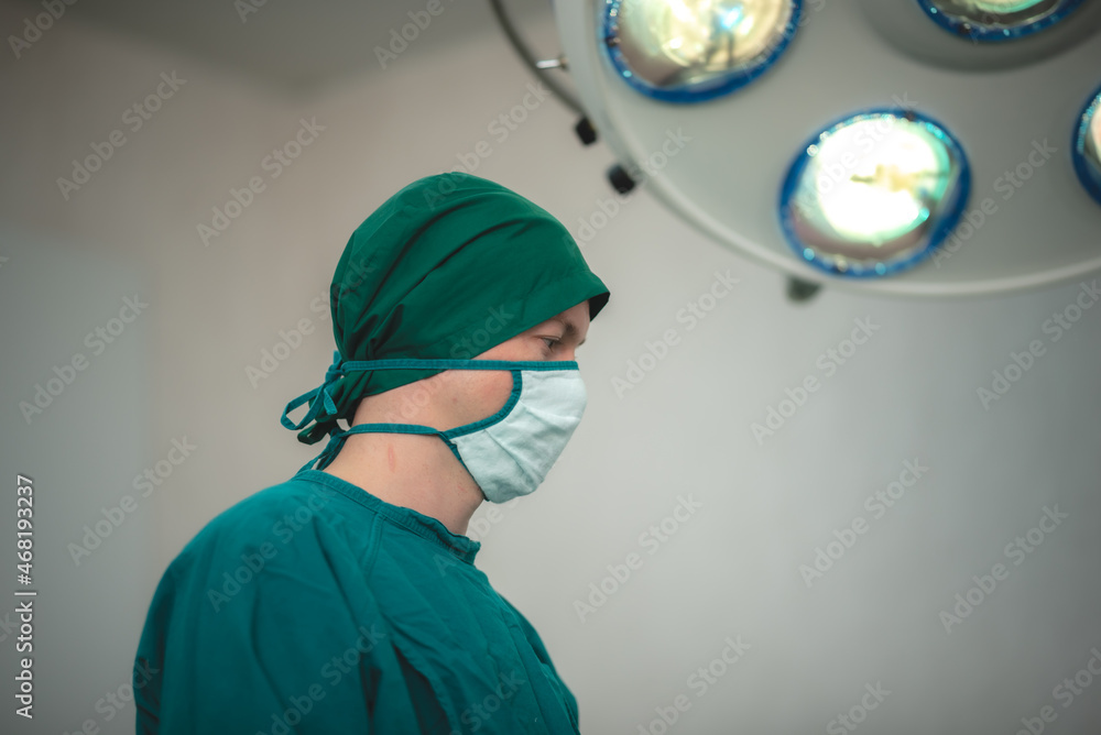 professional surgeon doctor in uniform for working in hospital medicine operation room