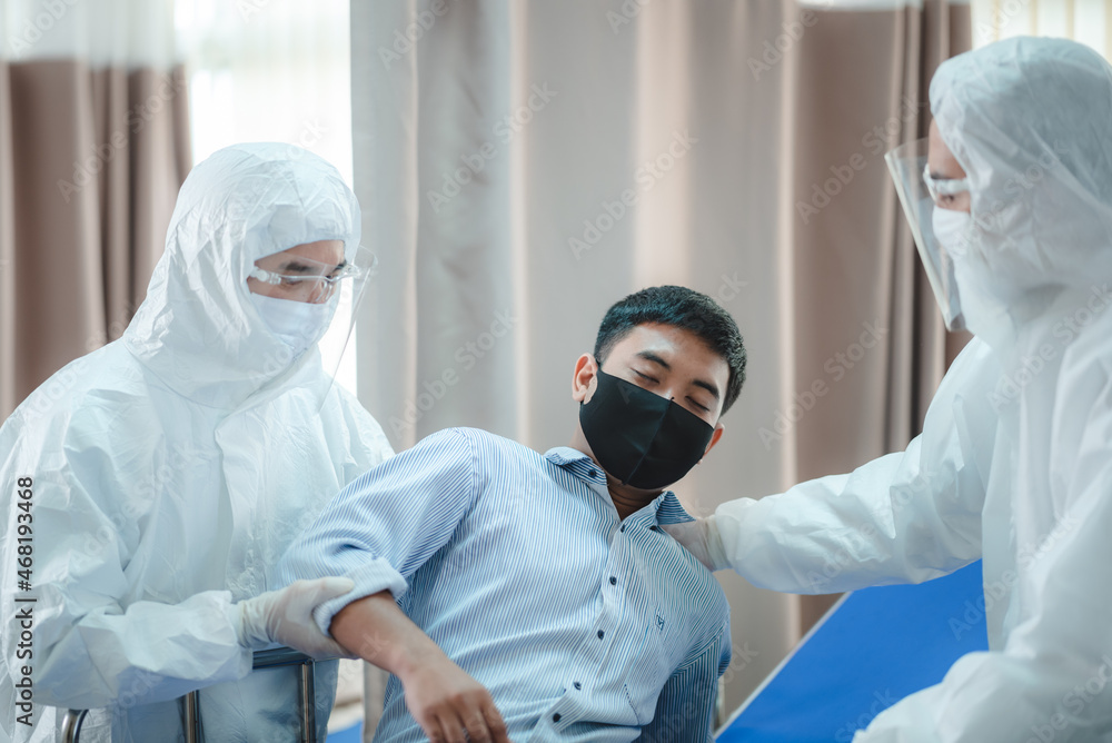 coronavirus covid-19 patient and doctor person, virus epidemic disease with medicine health care coronavirus covid-19 patient and doctor person, virus epidemic disease with medicine health care