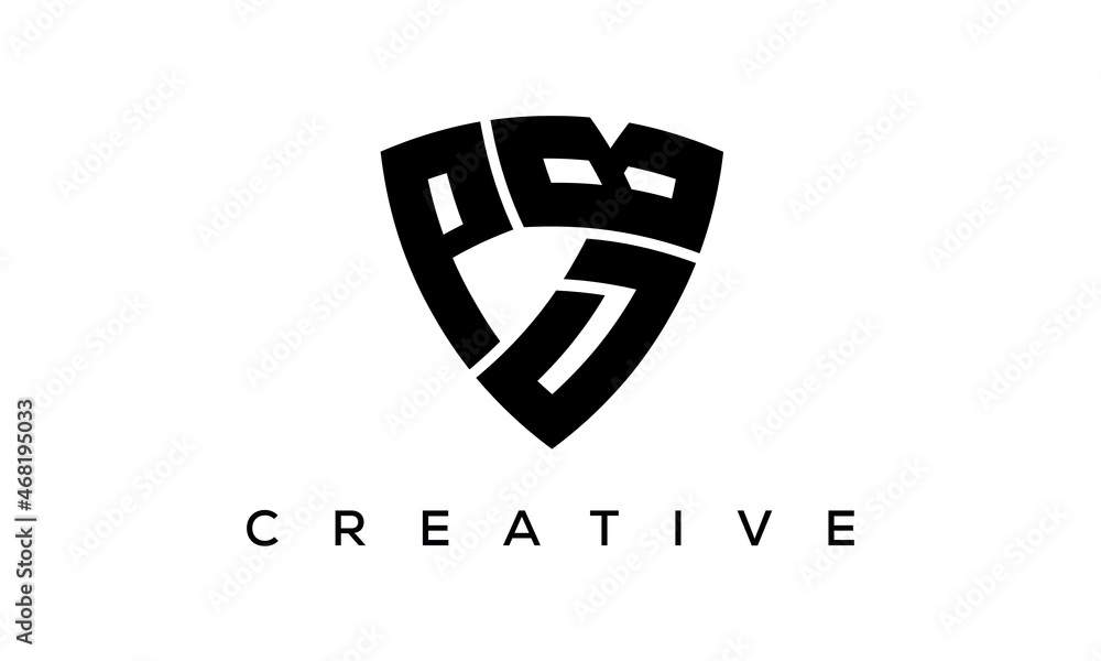 PDB letters logo, security Shield logo vector PDB letters logo, security Shield logo vector