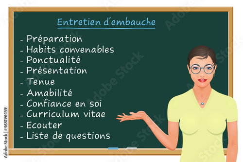 Jeune femme coach pour un entretien d'embauche