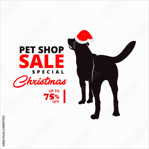 Modern banner template design set for pet shop sale Christmas promotion