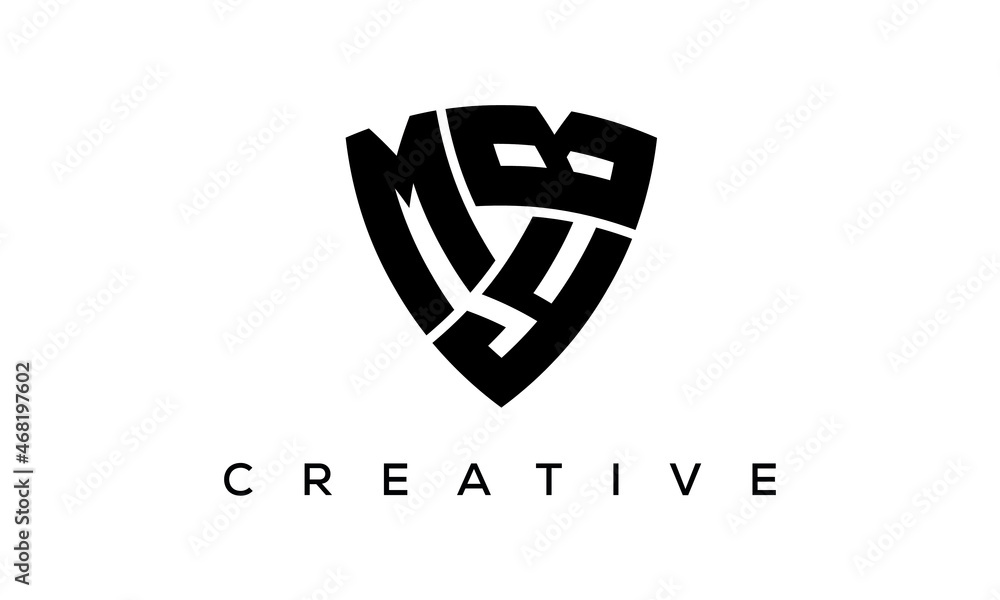 MYB letters logo, security Shield logo vector MYB letters logo, security Shield logo vector
