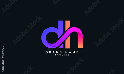 DH, HD, Abstract initial monogram letter alphabet logo design