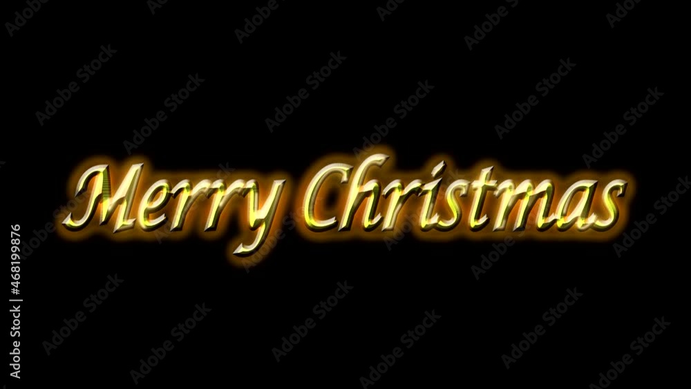 Animated inscription Merry Christmas on a black background Animated inscription Merry Christmas on a black background