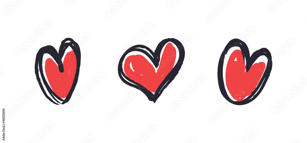 Doodle heart set. Hand drawn collection of hearts. Love symbol grungy sketches. Doodle heart set. Hand drawn collection of hearts. Love symbol grungy sketches.