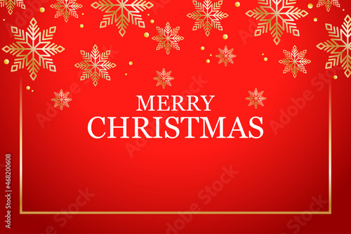 Merry christmas wishes card with golden luxury concept 