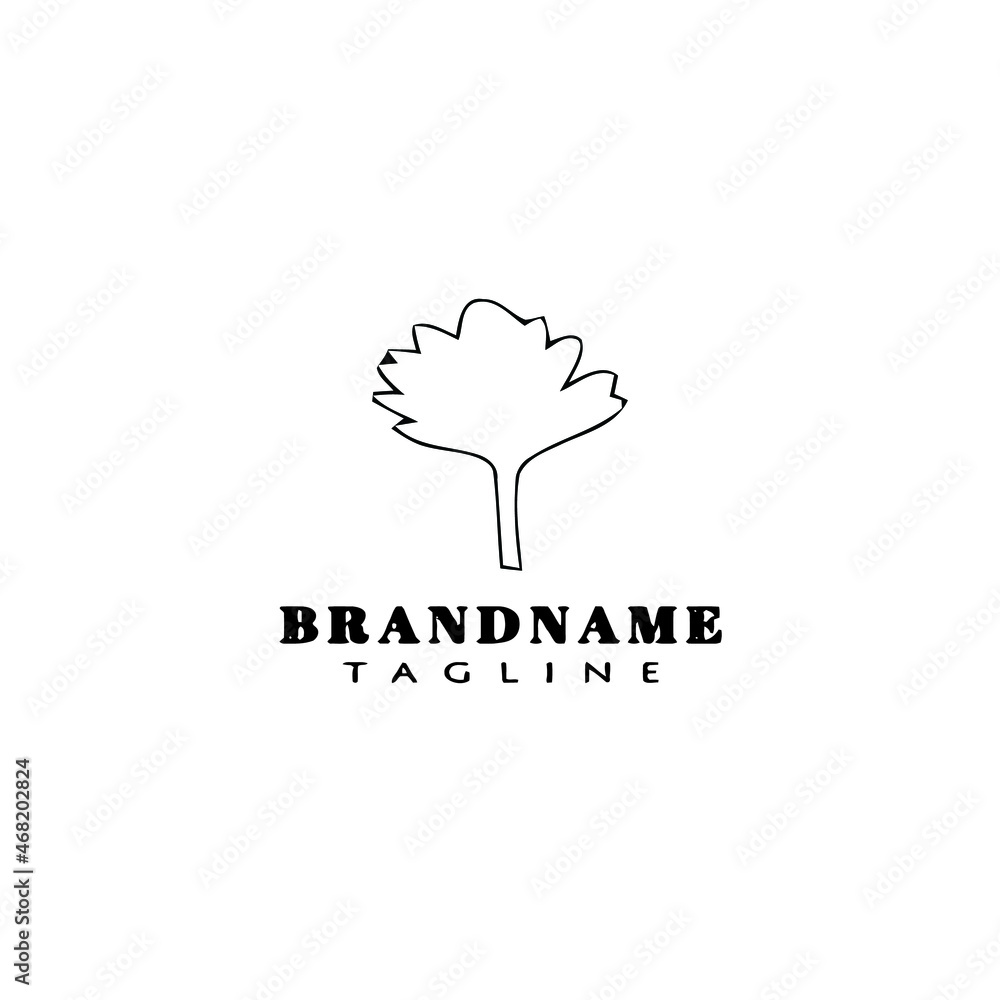 Fototapeta premium unique cilantro logo cartoon icon design template isolated vector illustration