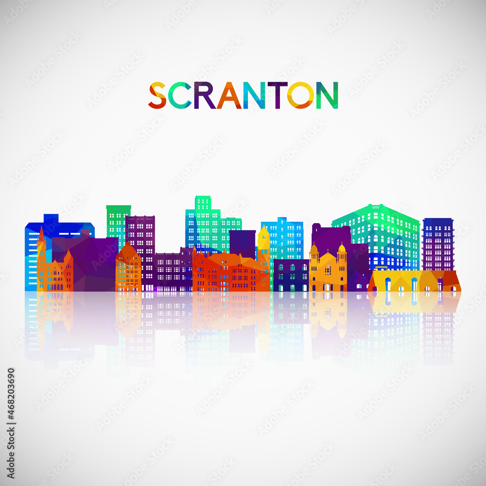 Scranton skyline silhouette in colorful geometric style. Symbol for your design. Vector illustration.