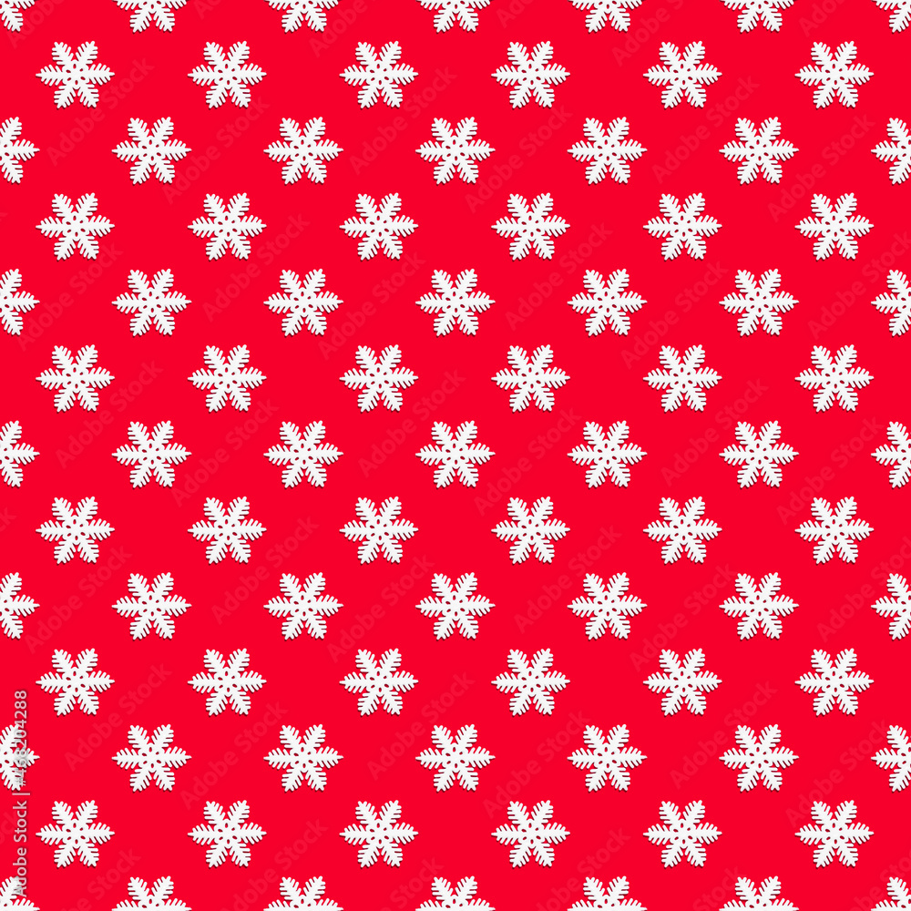 Seamless pattern with white snowflakes on a red background. Christmas texture. Design mockup. Holiday concept. Poster wallpaper. Festive banner. Paper template for print. New year greeting card. Art Seamless pattern with white snowflakes on a red background. Christmas texture. Design mockup. Holiday concept. Poster wallpaper. Festive banner. Paper template for print. New year greeting card. Art
