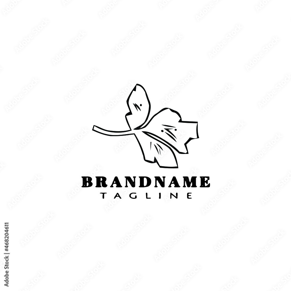 cute cilantro logo cartoon icon design template black isolated vector illustration