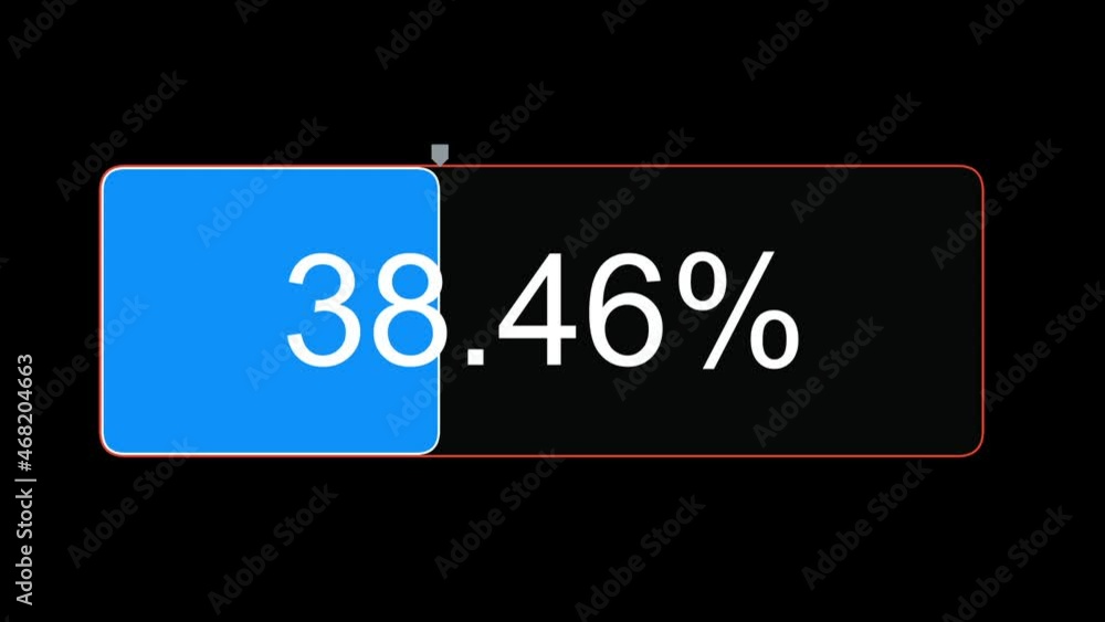 Against a black background, the rectangular indicator of the charger quickly fills in blue and shows one hundred percent charge. Against a black background, the rectangular indicator of the charger quickly fills in blue and shows one hundred percent charge.
