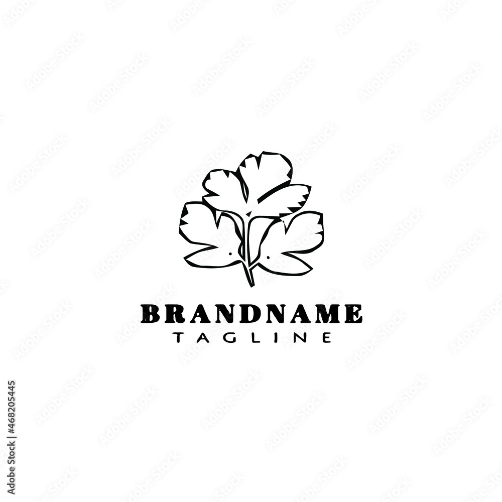 cilantro logo cartoon icon design template black isolated hand drawn illustration cilantro logo cartoon icon design template black isolated hand drawn illustration