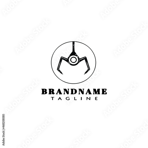 claw picker claws ripping logo cartoon icon design template black isolated vector