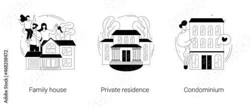 Real estate market abstract concept vector illustrations.