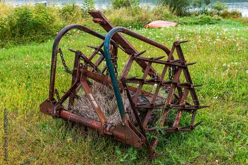 Fotografie Harrows for leveling the ground after plowing