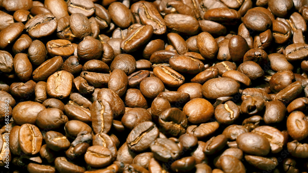Coffee beans freshly roasted. Selective focus Coffee beans freshly roasted. Selective focus