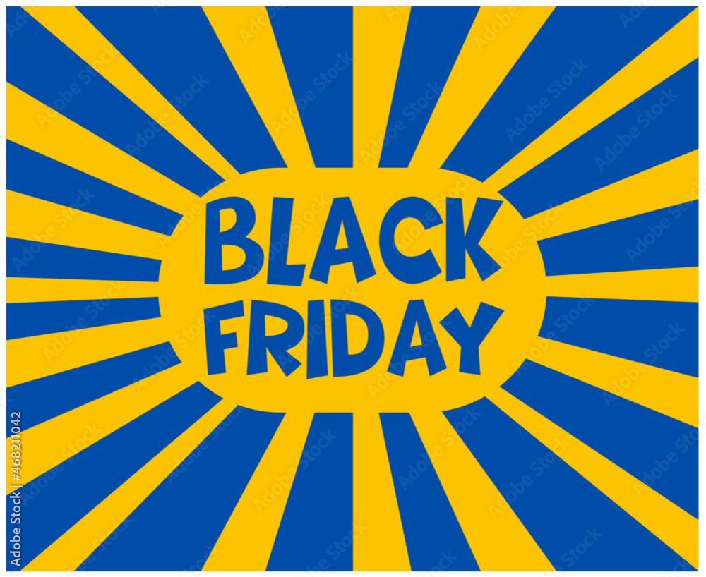 Black Friday Design Vector day 29 November Holiday marketing abstract Sale Blue And Yellow illustration