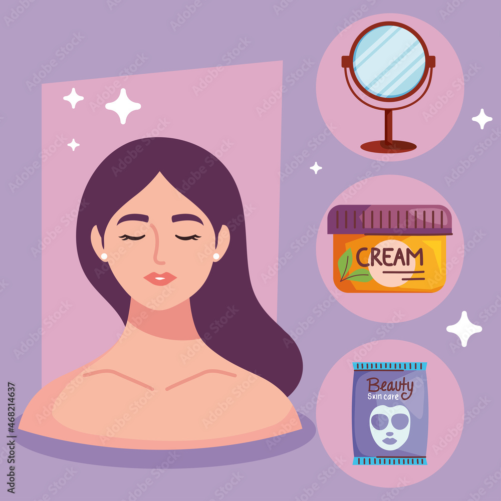 woman and skin care products woman and skin care products