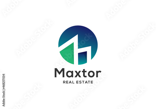 Free Download Modern 3D style Abstract Letter M Logo Design Template Real Estate Building - GFXLoad